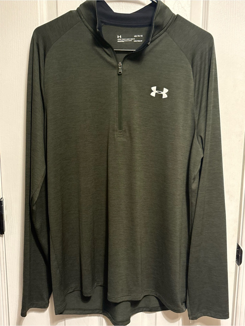 Under Armour Men’s Olive Green HeatGear 1/4 Zip Pullover – Size Large